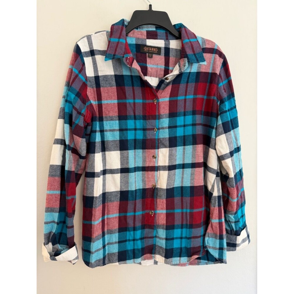 Shyanne Y2K Plaid Button Down Shirt Western Cowgirl Flannel Top XL